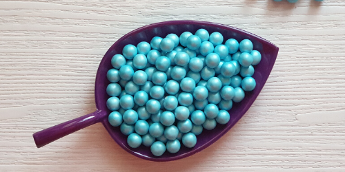 Choco Ball-Pearlescent-Blue-8mm
